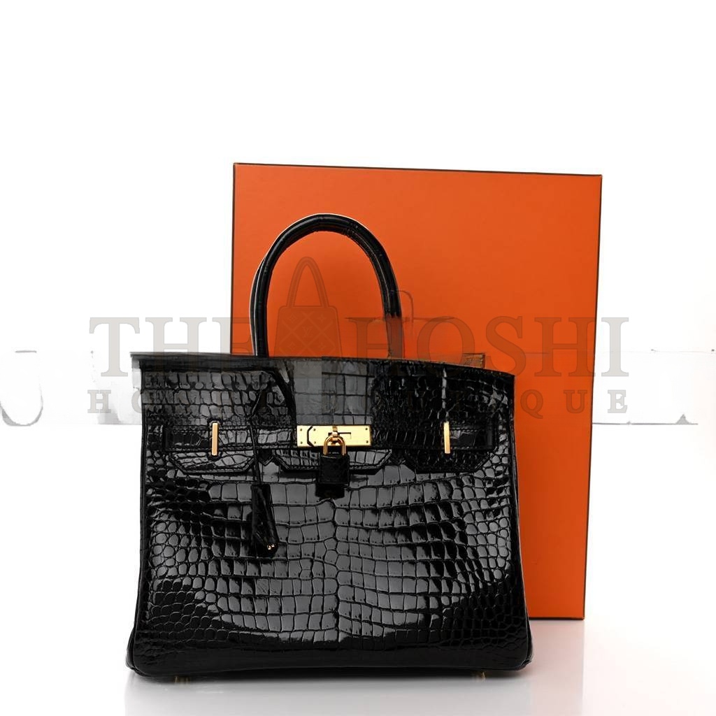 H**me5 MASTER NOIR BLACK GHW NILOTICUS CROCODILE BIRKIN 30 HANDBAG (30*22*16cm) Master Quality